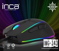 INCA IMG-343 USB 6400dpi siyah RGB Optik Oyuncu Mouse makro kablolu Gamıng Mouse - 1